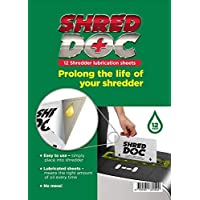 Shredder - Hojas de lubricación de aceite (12 unidades) de SHRED DOC- apto para todas las trituradoras de papel y corte…